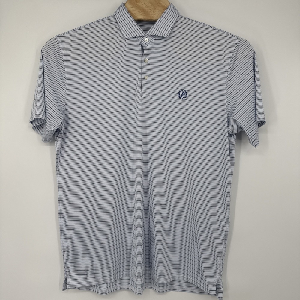 Holderness &‎ Bourne Polo Shirt Mens XL Striped Tailored Fit Performance Golf